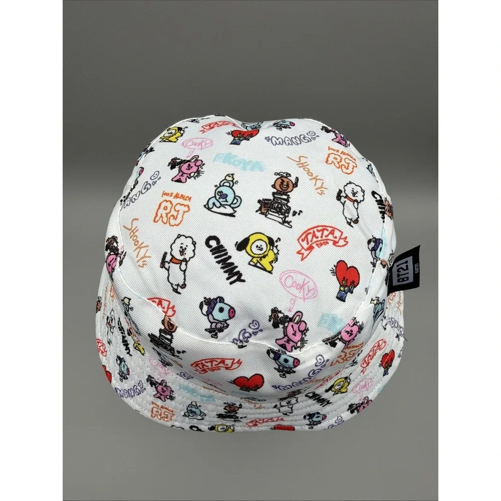 BT21  Logo Black Reversible Bucket Hat One Size Adult Lightweight
